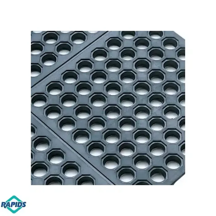 Cactus Mat 3‘ X 3‘ Connecting Rubber Mat System, Black