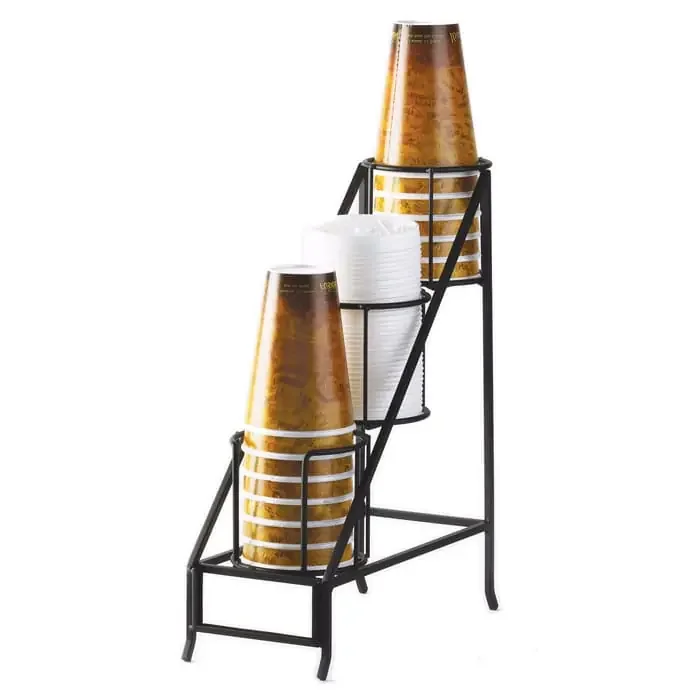 Cal-Mil 1452 3-Tier Black Iron Cup And Lid Display