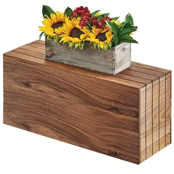 Cal-Mil 166-11-78 Mid-Century 20 x 7 x 11″ Walnut Riser