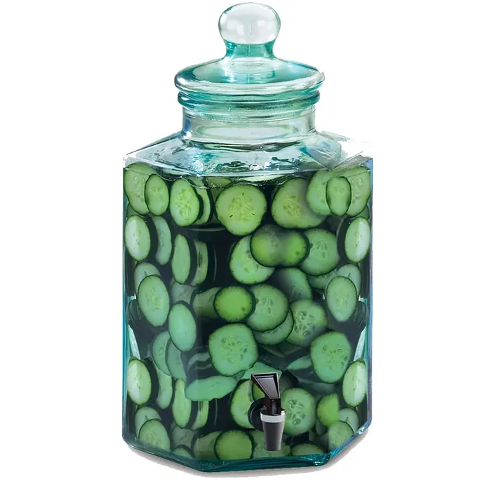 Cal-Mil 1745 Octagonal 2 Gallon Glass Dispenser w/ Spigot