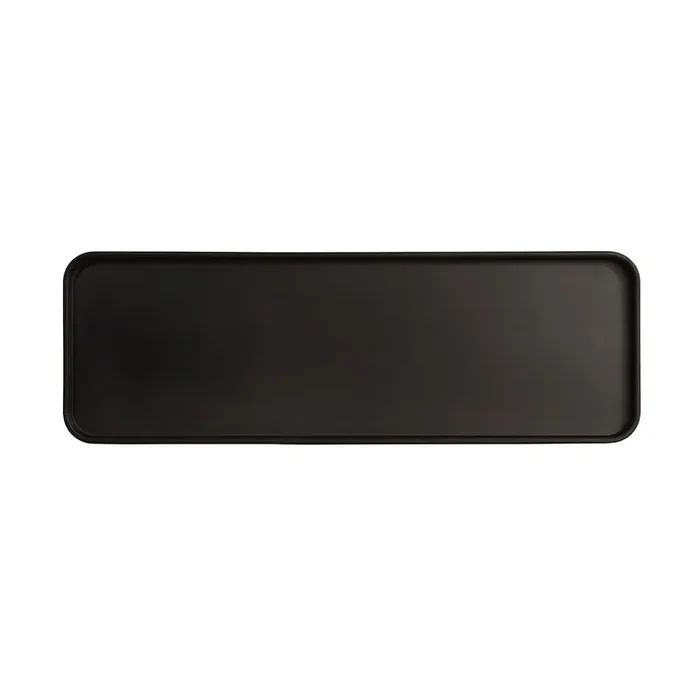 Cal-Mil 22025-618-13 Hudson Black 18 x 6 Rect. Melamine Plate