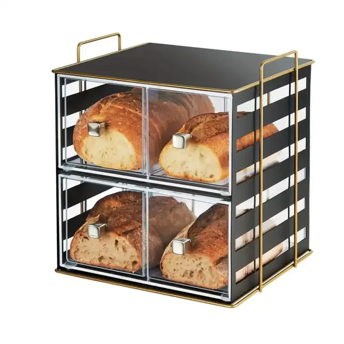 Cal-Mil 22088-90 Black 4 Drawer 13 x 11-1/4 x 13-1/4″ Bread Box