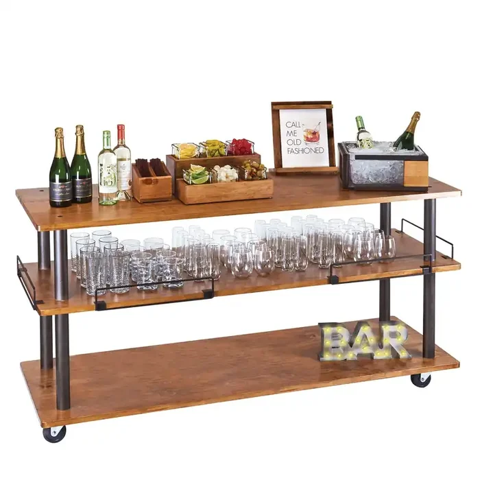 Cal-Mil 3698-4-84 Sierra Wood 3-Shelf 48″ x 24″ x 44″ U-Build Cart