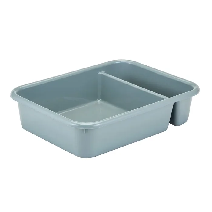 Cambro 1621CBP180 Light Gray Poly 2-Compartment Cambox Bus Box