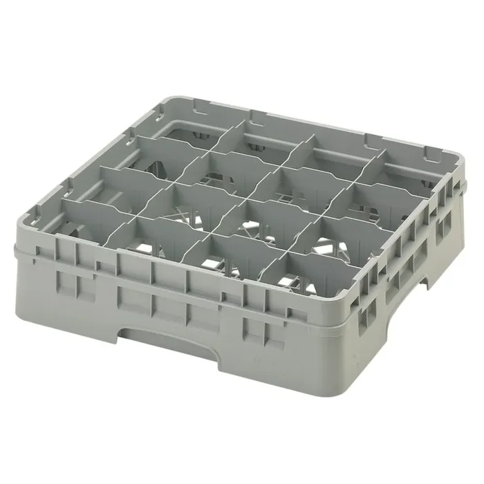 Cambro 16S418151 Camrack Soft Gray 16 Compartment Glass Rack