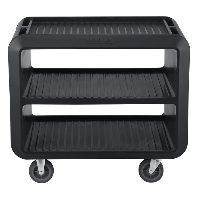 Cambro SC337S110 Black Pro Service Cart with 4 Swivel Casters