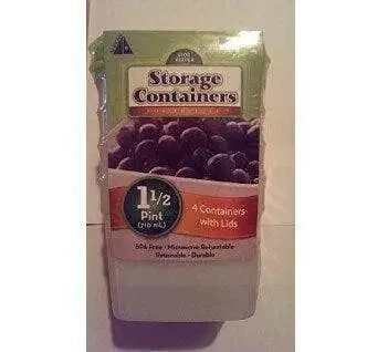 CANNING, FREEZER CONTAINER, 1.5 PINT, 4/PACK (ARROW PLASTIC MFG)