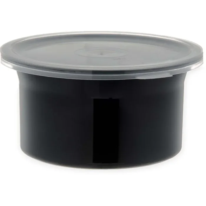 Carlisle 30003 Classic 0.6 Qt. Black Crock with Lid
