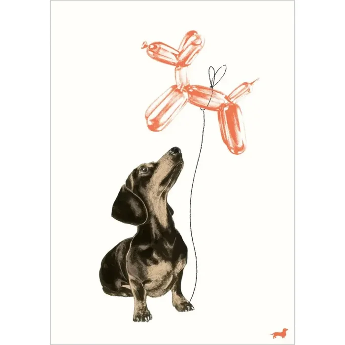 Carte chien avec ballon 5×7