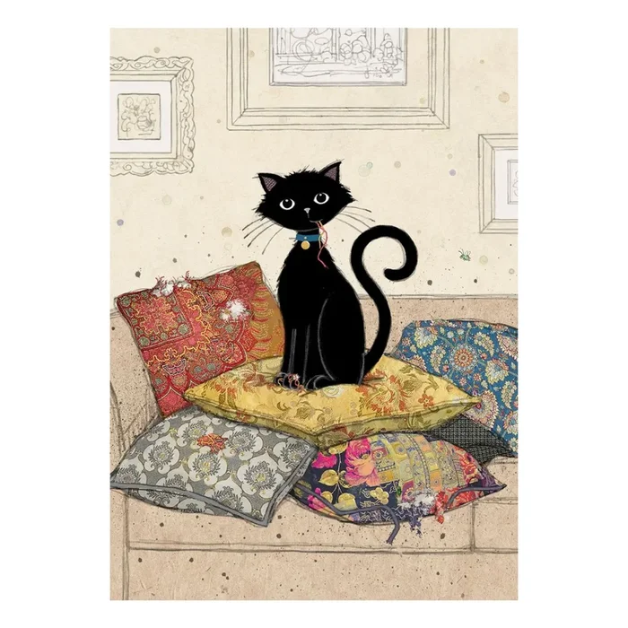 Carte de souhait Chat Noir 5×7