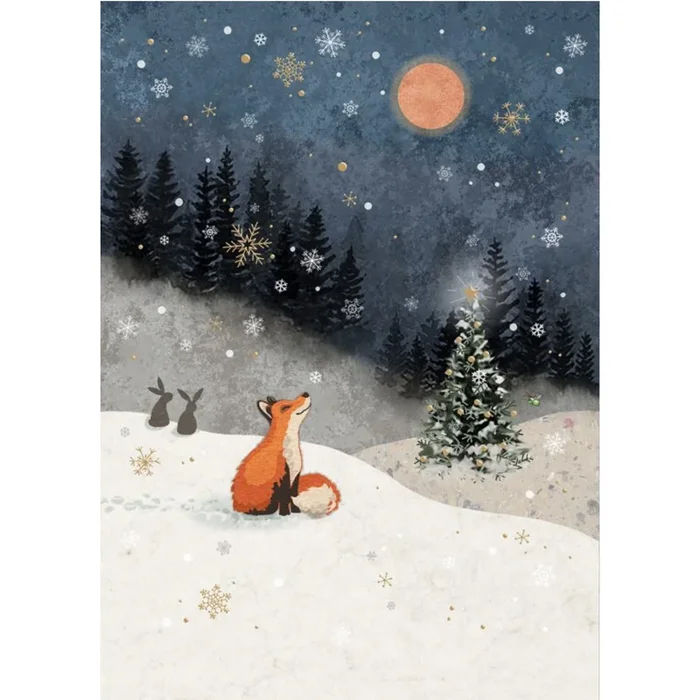 Carte de souhaits Renard sous la neige