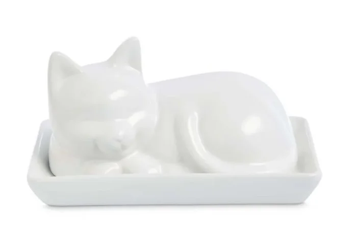 Cat Butter Dish with Lid