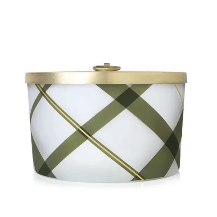 Chandelle à 3 mèches à motifs écossais Frasier Fir 18oz – Thymes