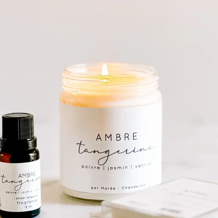 Chandelle de soya Ambre Tangerine 270ml – Marée Chandelles