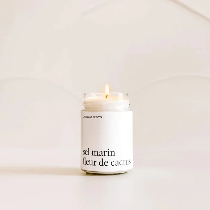 Chandelle de soya Sel Marin et Fleur de Cactus 314ml – Marée Chandelles