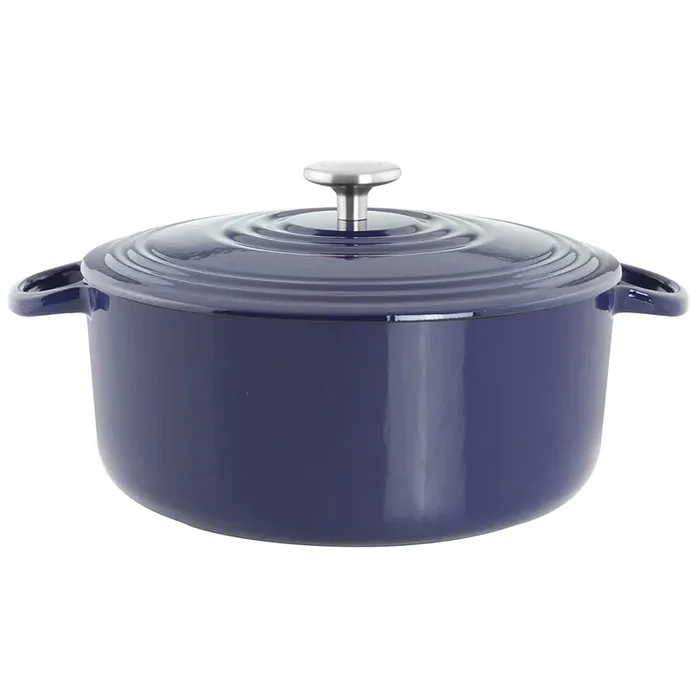 Chantal Round Cast Iron 7-Quart Casserole – Cobalt Blue