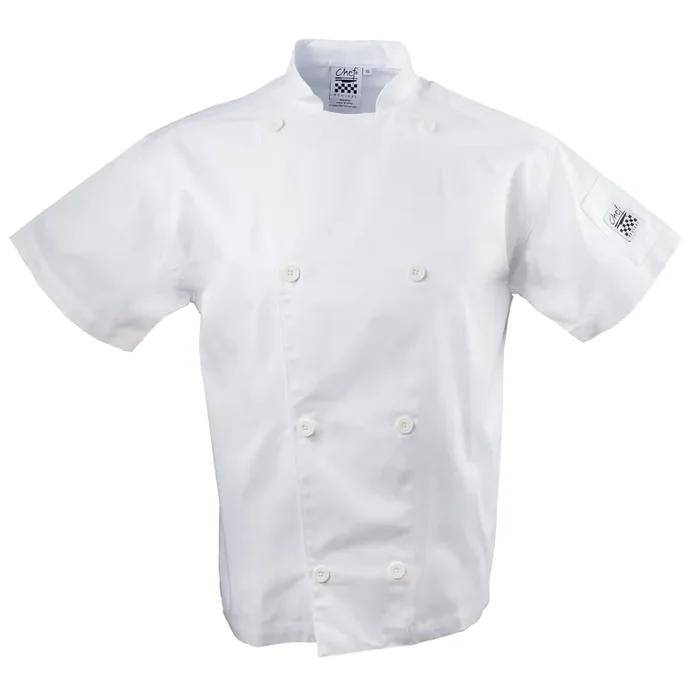 Chef Revival J005-M Knife & Steel White Medium Short Sleeve Jacket
