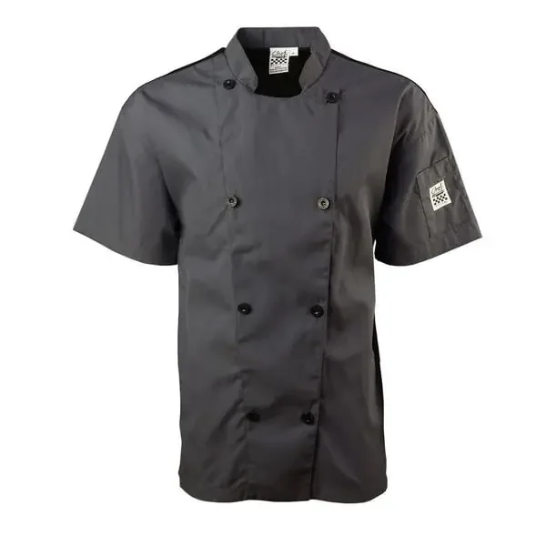 Chef Revival J205GR-L Gray Short Sleeve Performance Chef Jacket