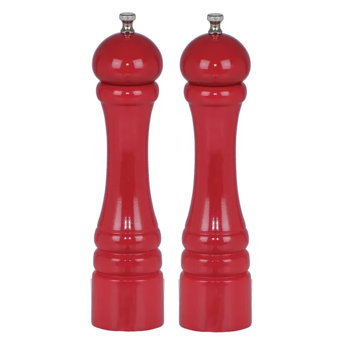 Chef Specialties 10602 Candy Apple Red 10″ Pepper and Salt Mill Set