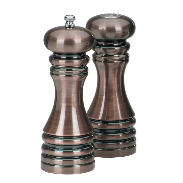 Chef Specialties 90070 7″ Burnished Pepper Mill / Salt Shaker Set