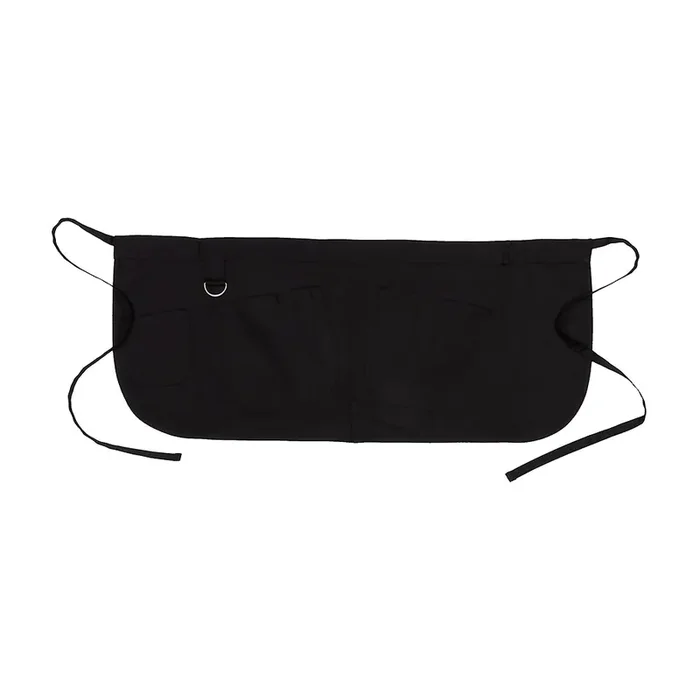 Chef Works AHN05-BLK-0 Black Poly/Cotton 16 x 38 Half Bistro Apron