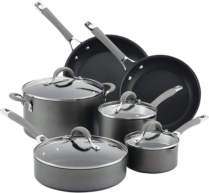 Circulon Elementum Hard Anodized Nonstick Cookware Pots and Pans Set, 10 Piece