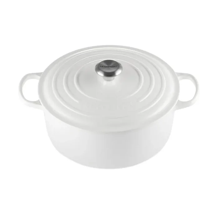 Cocotte ronde en fonte émaillée Blanche 6.7 L – Le Creuset
