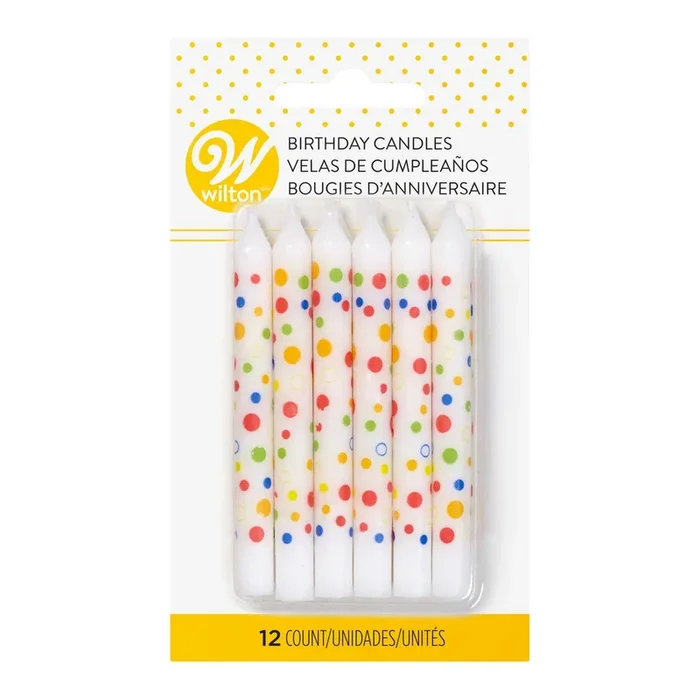 Colorful Polka Dot Birthday Candle Set