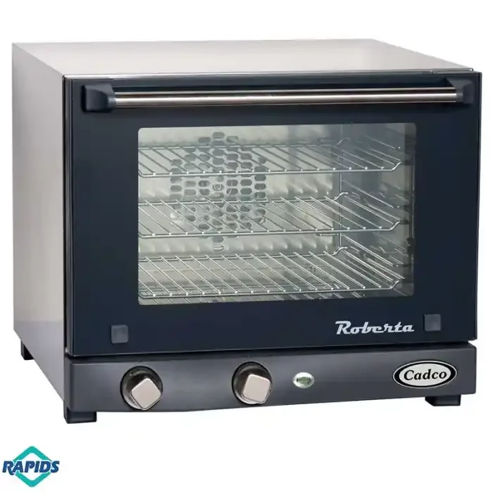 Compact Countertop Electric Convection Oven, Fits 3 Quarter-Size Pans