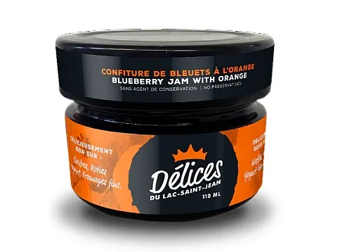 Confiture de bleuets à l’orange 110ml – Délices du Lac St-Jean