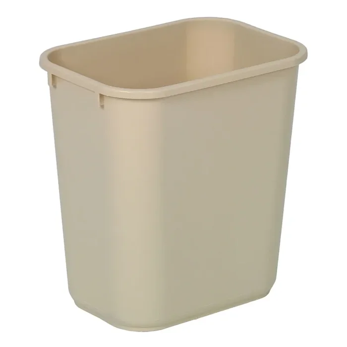 Continental 2818BE Beige Plastic Rect. 28 Qt Recyling Wastebasket
