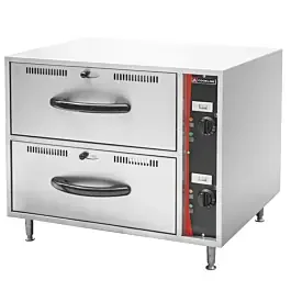 Cookline C-DW-2 Double Freestanding Stainless Steel Drawer Warmer, 120V