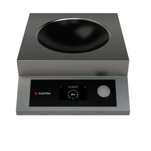 CookTek HTF-9500-WK25-1 1-Burner Countertop Induction Wok Range, 240V, 2500W Burner, Touch Controls