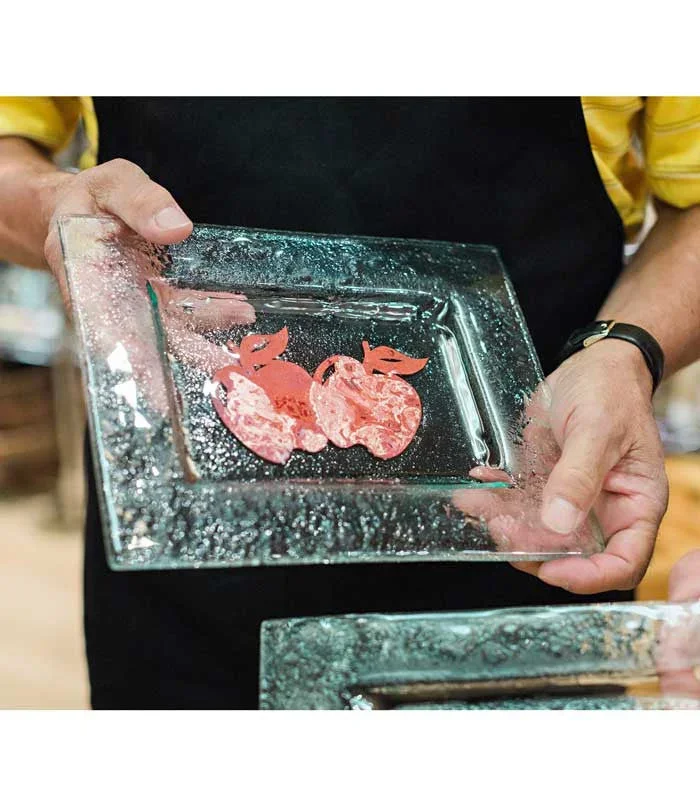 Copper Apple Infused Glass Plate