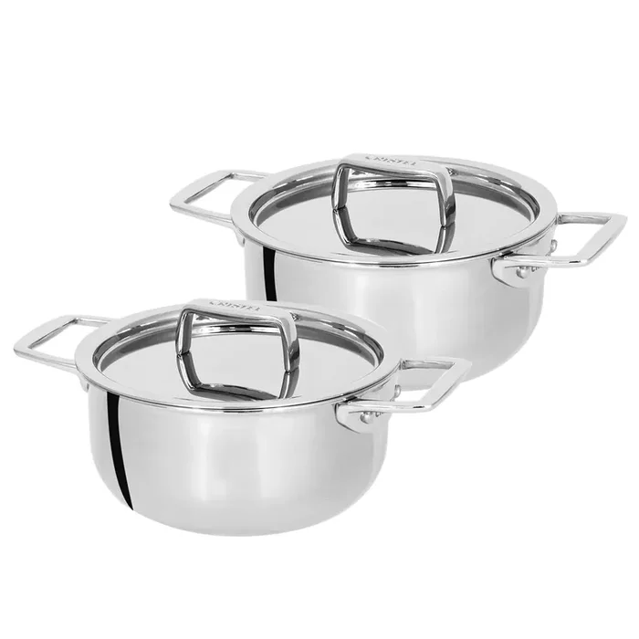 Cristel Castel‘Pro Mini Collection – Set of 2 Mini .35 Qt. Stewpans w/Lid