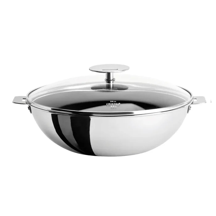 Cristel Casteline Removable Handle – 3 Qt. Non-Stick Wok w/Lid