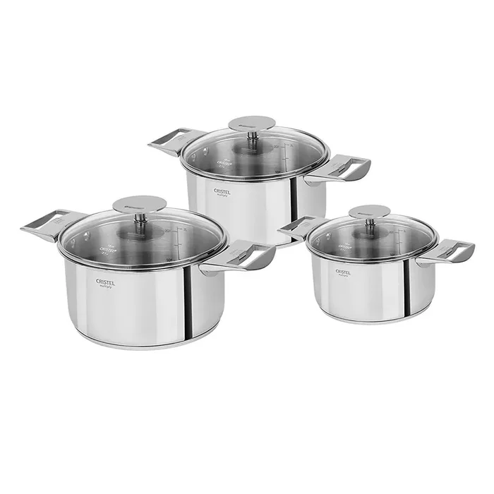 Cristel Casteline Sauce Pan, Set Of 3