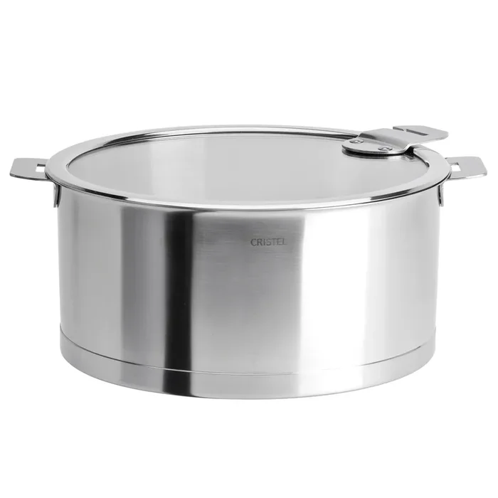 Cristel Strate Detachable Handle Saucepan With Flat Glass Lid