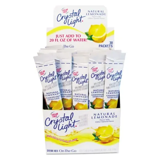 Crystal Light CRY79600 Flavored Drink Mix, Lemonade, 30 .17oz Packets/box