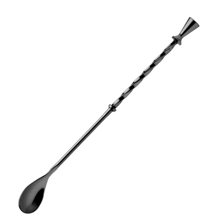 Cuillère à mélanger pour cocktail Chrome Noir 11 pouces