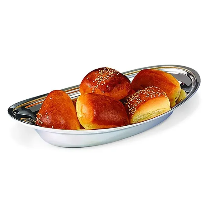 D.W. Haber DW1612 S/S Oval 12″ Bread Tray with Border – 2 / CS