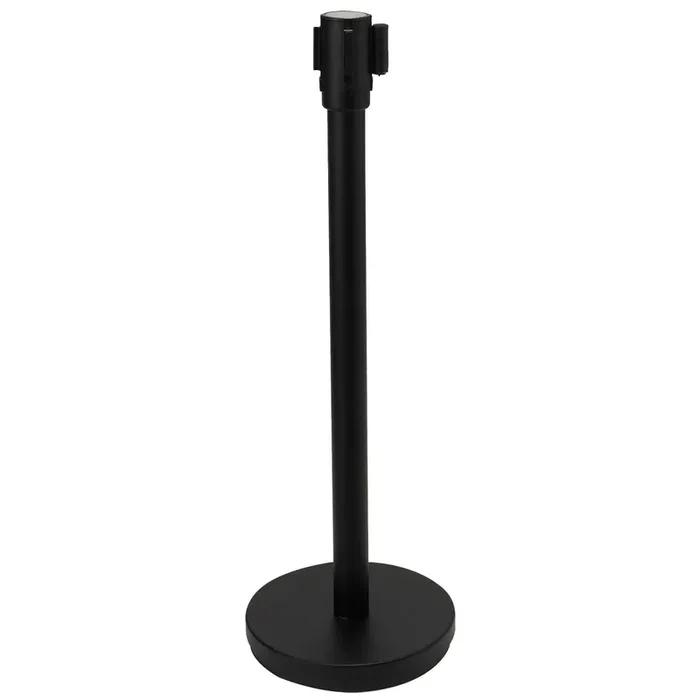 Darling Foodservice 36″ Black Post w/ 6-1/2 Foot Retractable Belt