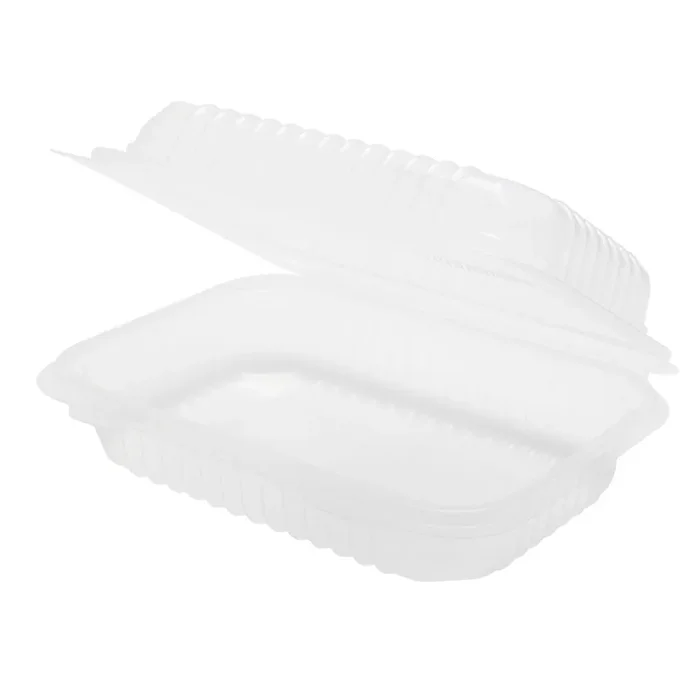 Darling Foodservice Clear 1-Comp 9″ x 6″ Hinged Container – 250 / CS