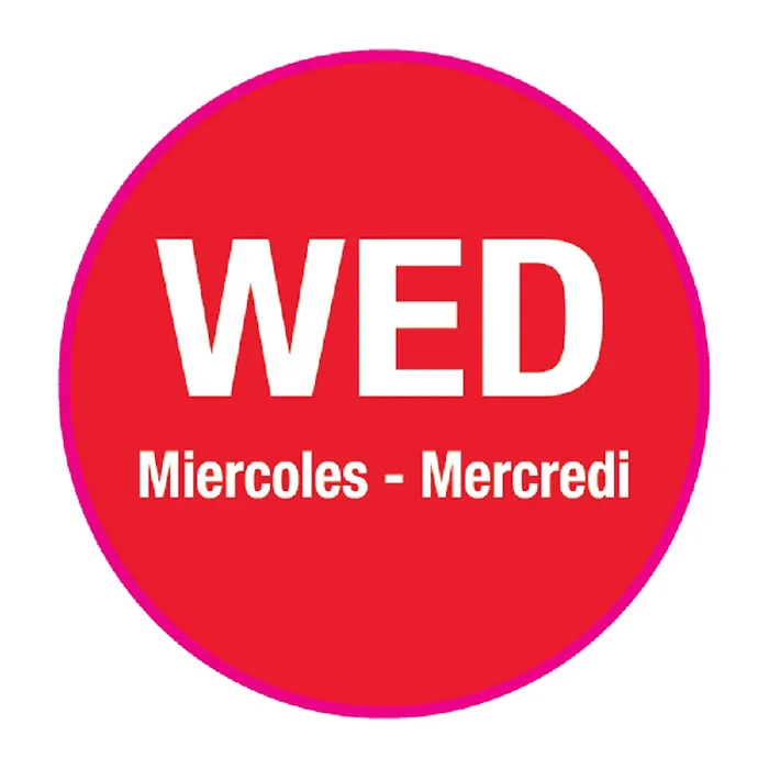 Darling Foodservice Red Wednesday 3/4″ Day Label – 2000 / RL