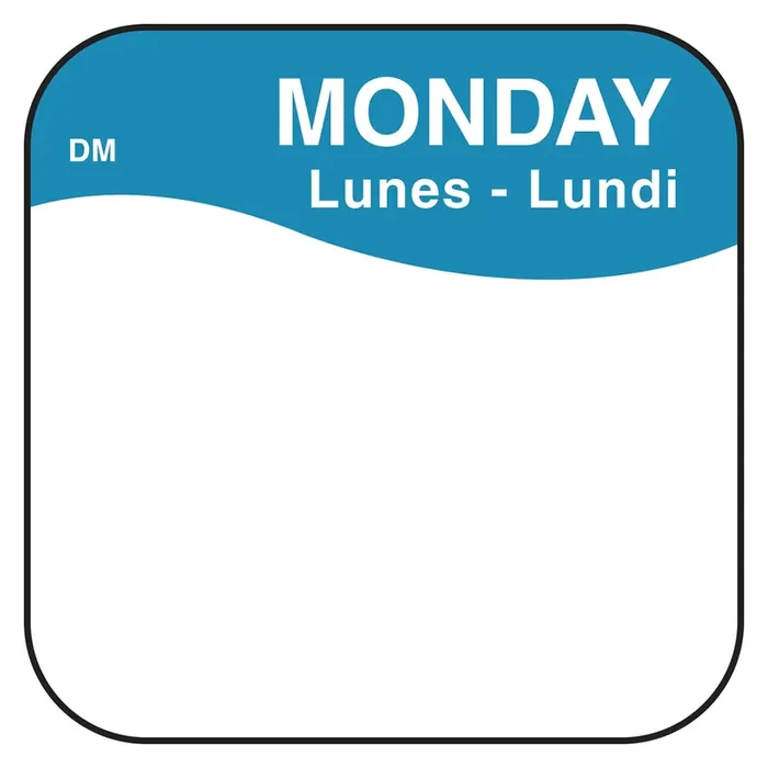 DayMark 1100371 DissolveMark™ .75″ Monday Day Square – 1000 / RL