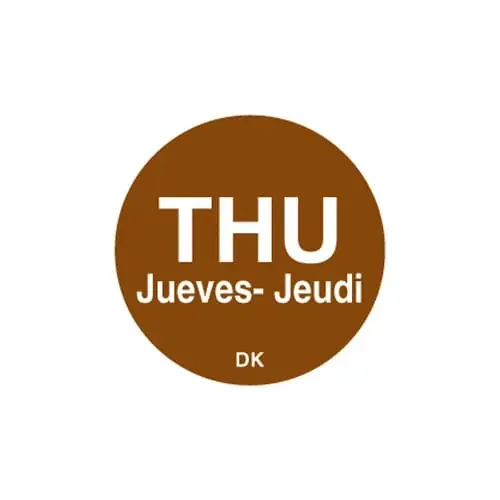 DayMark 1100524 Bilingual 3/4″ Thursday Day Circle – 5000 / PK