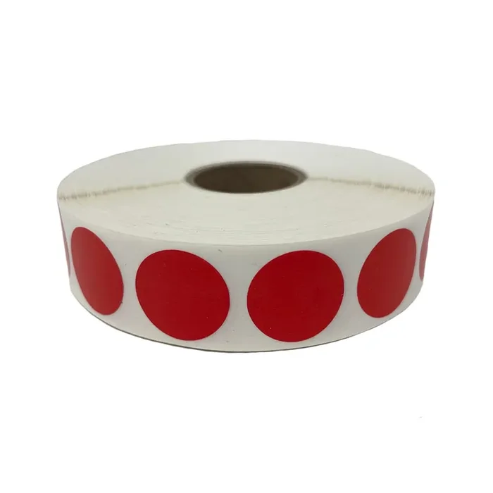 DayMark 112503 Solid Red 3/4″ Round Label – 2000 / RL