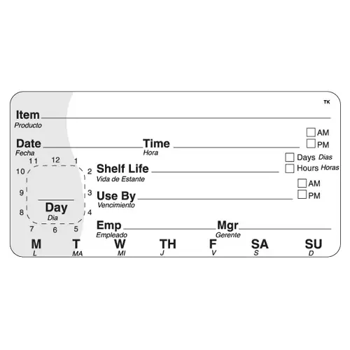 DayMark 114561 Bilingual 2″ x 4″ Shelf Life Label – 500 / RL