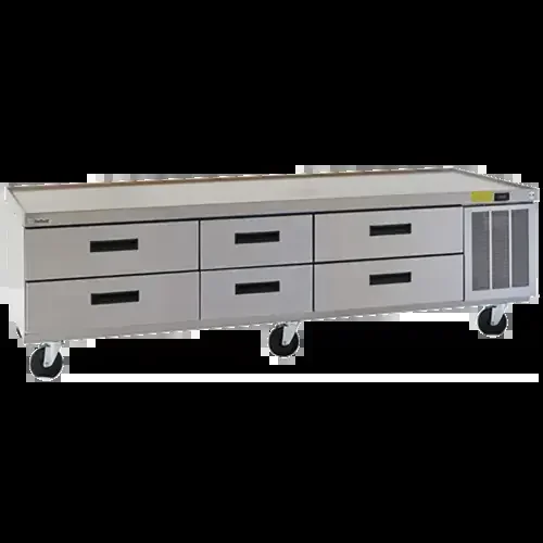 Delfield F2996CP 96.25″ 6 Drawer Refrigerated Chef Base with Marine Edge Top