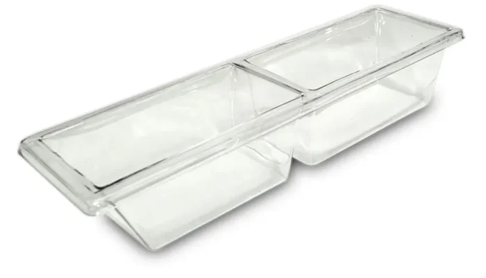 Delfin DFBFB277D204 Clear PETG 2-Compartment Insert For Bulk Food Bin